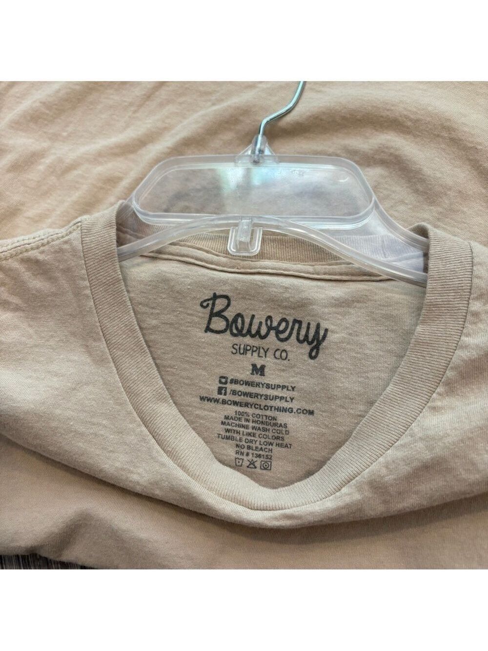 Bowery Supply Co Mushroom Graphic Tee Cream Beige Short Sleeve T-Shirt Size M - Picture 3 of 5